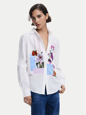 Desigual Desigual Cămașă Flowers Minnie 25SWCW24 Alb Regular Fit