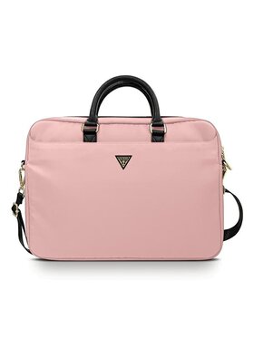Guess Guess Torba na laptopa Nylon Triangle Logo Różowy