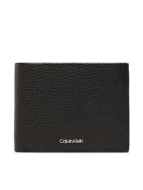 Calvin Klein Calvin Klein Liels vīriešu maks Minimalism Trifold 10Cc W/Coin K50K509614 Melns