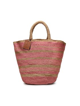 Manebi Manebi Сумка Natural Raffia Summer Bag v 5.8 AD Рожевий