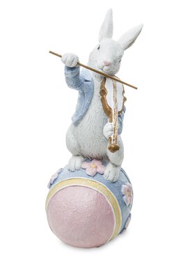 MIAhome MIAhome Figurka królik MUZYK 31,5x10x10 cm SKRZYPEK Kolorowy