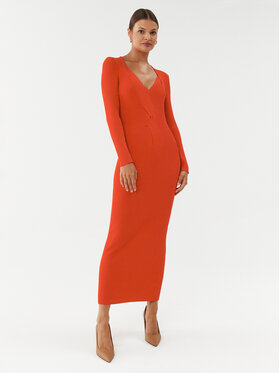 Boss Boss Pletena obleka Famelina 50493914 Oranžna Slim Fit