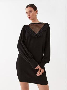 TWINSET TWINSET Sukienka dzianinowa 232TP3423 Czarny Regular Fit
