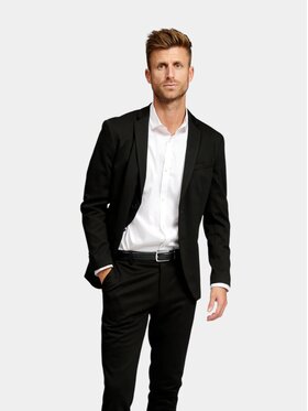TeeShoppen TeeShoppen Marynarka 'Perform Collection' Czarny Slim Fit