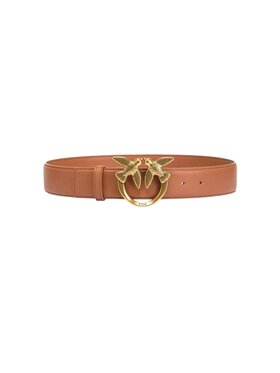 PINKO Pinko Pasek LOVE BERRY H4 BELT VITELLO SETA Brązowy