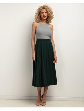 Tessita Tessita Spódnica midi SPÓDNICA_T440 _10_XL Zielony ciemny Flared Fit