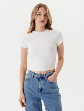 Tommy Jeans Tommy Jeans T-krekls Script DW0DW20910 Écru Slim Fit