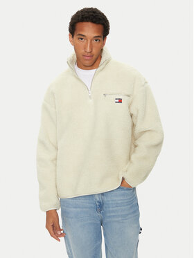Tommy Jeans Tommy Jeans Geacă fără fermoar Teddy DM0DM19242 Écru Relaxed Fit