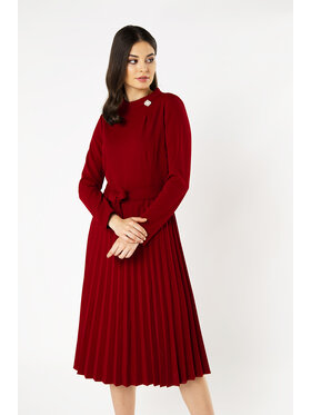 QUIOSQUE QUIOSQUE Sukienka codzienna TEALCREPE DRESS Bordowy Regular Fit
