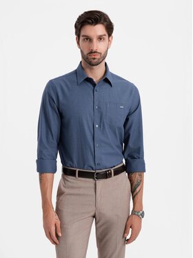 Ombre Ombre Koszula OM-SHCS-0147 Niebieski Regular Fit