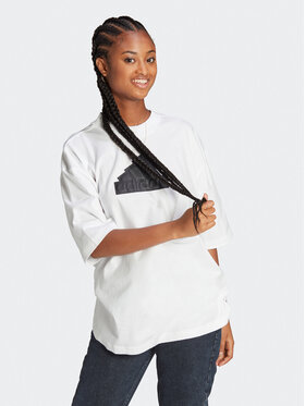 adidas adidas Футболка Future Icons Badge of Sport Boyfriend T-Shirt HR6098 Білий Loose Fit