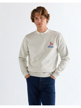 Wrangler Wrangler Bluza EMBROIDERY CREW Szary Regular Fit