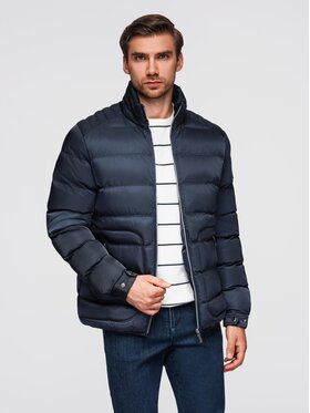 Ombre Ombre Kurtka przejściowa OM-JALP-0218 Granatowy Regular Fit