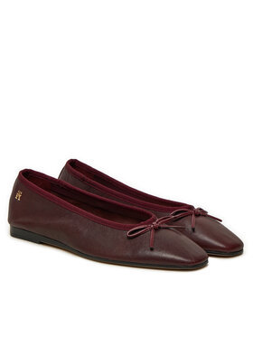 Tommy Hilfiger Balerinke Soft Leather FW0FW08355 Bordo Rdeča