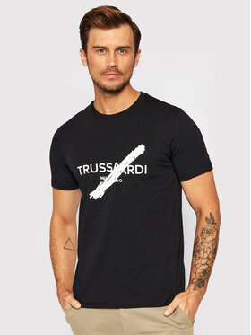 Trussardi Trussardi T-Shirt Logo 52T00521 Czarny Regular Fit