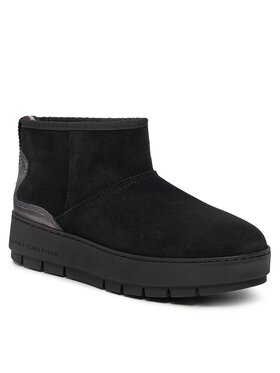 Tommy Hilfiger Čizme Za Snijeg Metallic Suede Snowboot FW0FW07850 Crna