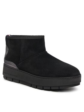 Tommy Hilfiger Tommy Hilfiger Bokacsizma Metallic Suede Snowboot FW0FW07850 Fekete