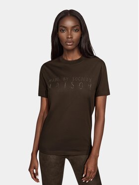MADE BY SOCIETY MADE BY SOCIETY T-Shirt Obscura - T27473 Brązowy Basic Fit