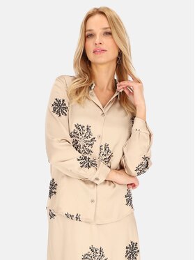 Perso Perso Bluzka CHLE243777F Beżowy Regular Fit