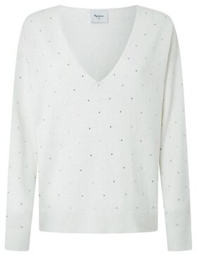 Pepe Jeans Pepe Jeans Sveter PL702101 808 Biela Regular Fit