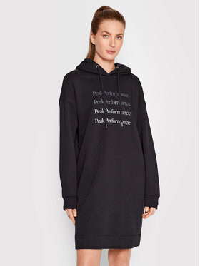 Peak Performance Peak Performance Trikotažinė suknelė Ground Hood G77536020 Juoda Relaxed Fit