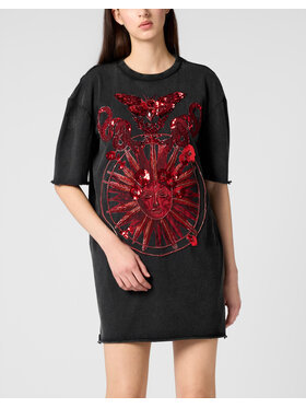 PHILIPP PLEIN PHILIPP PLEIN Sukienka codzienna 29836 Czarny Over Fit