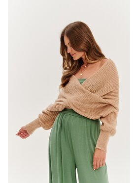 NAOKO NAOKO Sweter Sandy Touch Brązowy Regular Fit