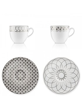 VOLA VOLA Zestaw 2 filiżanek Zestaw do espresso First Platin 002 Srebrny