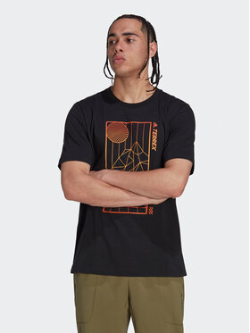 adidas adidas Tričko Terrex Mountain Fun Graphic T-Shirt HT4378 Čierna Regular Fit