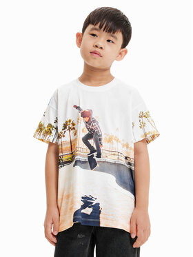 Desigual Desigual Tricou 23SBTK18 Alb Regular Fit