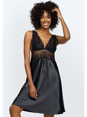 DKaren Lingerie DKaren Lingerie Koszula nocna Neema Czarny Regular Fit