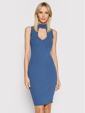 Guess Guess Úpletové šaty W1YK90 Z2DC0 Tmavomodrá Slim Fit