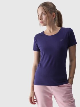 4F 4F Tričko 4FWMM00TTSHF1845-31S Tmavomodrá Slim Fit