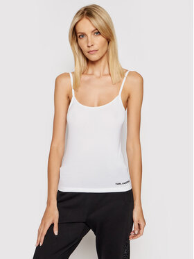 KARL LAGERFELD KARL LAGERFELD Felső Logo Singlet 211W2108 Fehér Slim Fit