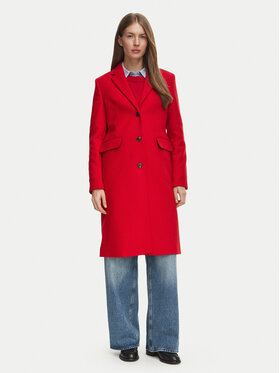 Tommy Hilfiger Tommy Hilfiger Vlněný kabát Classic WW0WW51106 Červená Regular Fit