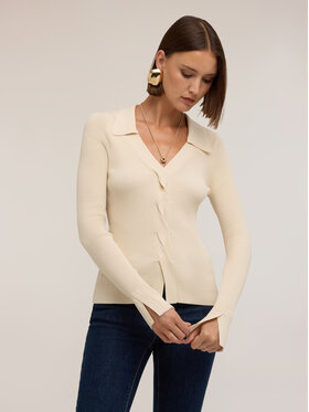 Motivi Motivi Sweter M376W004086N011 Biały Slim Fit