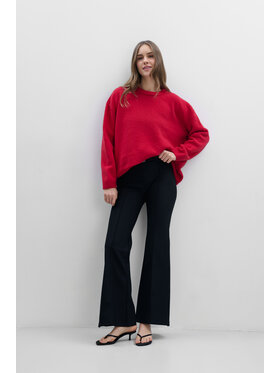 Fobya Fobya Sweter F2115 Czerwony Basic Fit