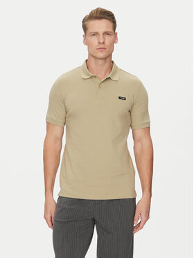 Calvin Klein Calvin Klein Тениска с яка и копчета K10K111196 Бежов Slim Fit