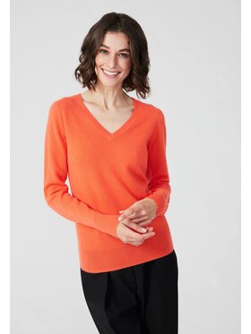 Style Republic Style Republic Sweter Kaszmir Pomarańczowy Comfort Fit