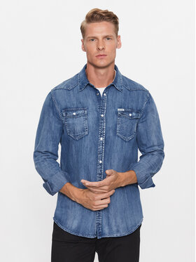 Guess Guess Krekls M3YH02 D14LX Zils Slim Fit