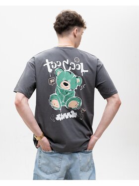 MyStars MyStars T-Shirt Koszulka Z Krótkim Rękawem Męska Szara MyStars Too Cool Miś S Szary Regular Fit