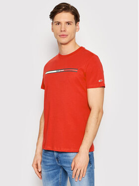 Tommy Jeans Tommy Jeans T-Shirt Essential Flag DM0DM13509 Czerwony Regular Fit