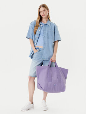 Tommy Jeans Tommy Jeans Torebka Tjw Tote Edition Canvas AW0AW17542 Fioletowy