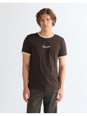 Wrangler Wrangler T-Shirt RINGER TEE Niebieski Regular Fit