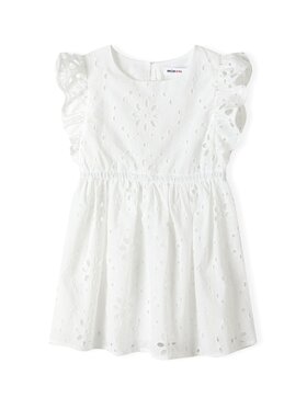 MINOTI MINOTI Sukienka letnia 18DRESS 62 Biały Regular Fit