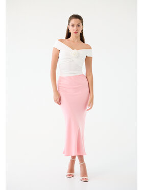 Leimann Leimann Spódnica midi Julia Różowy Slim Fit