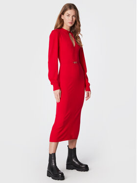 TWINSET TWINSET Džemper haljina 222TT3192 Crvena Slim Fit