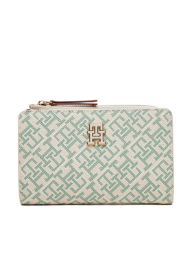 Tommy Hilfiger Tommy Hilfiger Portofel Mare de Damă Th Monoplay Leather Med 7 Wallet AW0AW17417 Écru