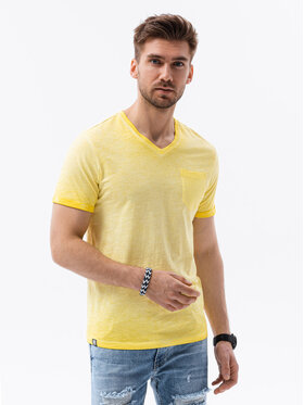 Ombre Ombre T-Shirt S1388 Żółty Regular Fit