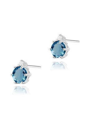 Fugart Fugart Kolczyki Kolczyki z białego złota z topazami London Blue i brylantami FKO076-B585-TLB1.00/0.03 Biały